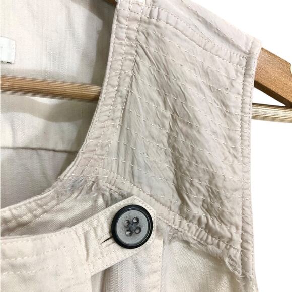 Sundance Cream Asymmetric Button Utility Safari Vest Size Small - Picture 3 of 7